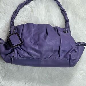 B. Makowsky Lavender Leather Shoulder Bag